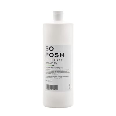 So Posh Im So Puffy Dog Shampoo - with Keratin & Vitamins, Perfect for Poodles & Bichons, Extreme Volume for Show Days, Sulfate & Paraben Free, 1:8 Concentrate. 33.8 Oz