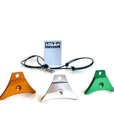 Logan Whistles A1 Anodised Alloy Sheepdog Whistle with Sailing Rope Lanyard | 100% UK Made Dog Training Whistle for Recall, Herding & Working Dogs | Pack of 3 (Silver, Orange, Green)