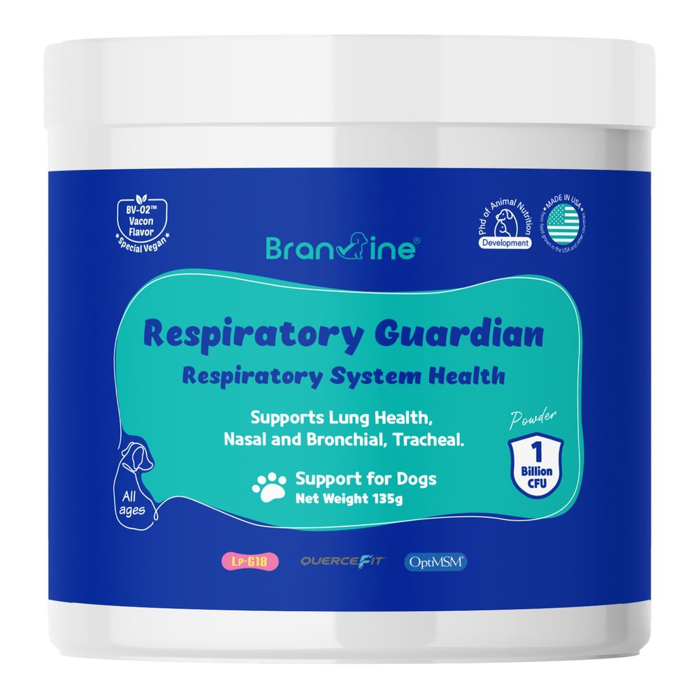 Branvine Respiratory Guardian for Dogs - Supports Lung Health, Nasal, Bronchial and Tracheal (135g) with Quercefit and Respiratory Probiotics