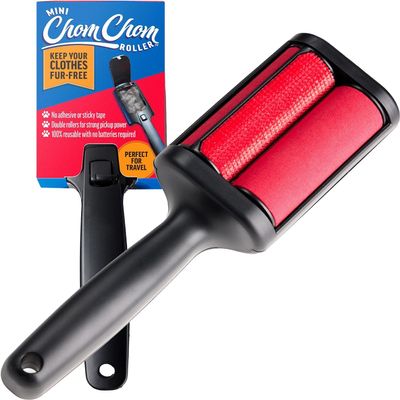 ChomChom Roller Pet Hair Remover Reusable Lint Roller Pet Hair Removal Tool for Clothes, Couches, Cars and Travel - Cat Dog Hair Remover, Compact, No Sticky Refills Needed (Mini Roller)
