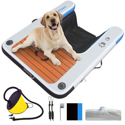 Inflatable Dock, Load-Bearing 200 pounds, Dog pet ramp, Suitable for Swimming Pools, Boat Docks, Lakes, Beach use Water Sports Platform.