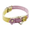 Genuine Leather Designer Dog Collar, Daisy, Studs. 11" x1/2" Wide. Fits 8"-10" Neck, Yorkshire Terrier, Puppies, Maltese view 2
