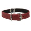 Red Genuine Leather Felt Padded Dog Collar 13" x1/2" Wide Fits 9"-12" Neck, Chihuahua, Yorkshire Terrier, Puppies view 1