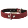 Red Genuine Leather Felt Padded Dog Collar 13" x1/2" Wide Fits 9"-12" Neck, Chihuahua, Yorkshire Terrier, Puppies view 2