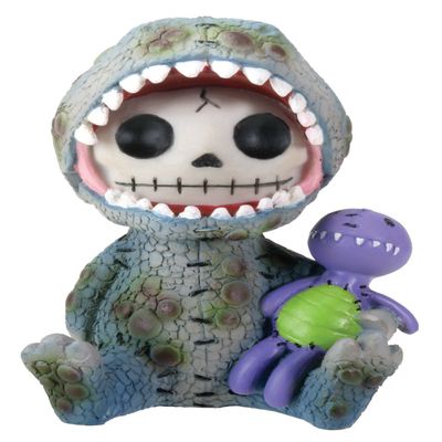 SUMMIT COLLECTION Furrybones Rex Signature Skeleton in Tyrannosaurus Rex Costume with Purple Dinosaur Doll