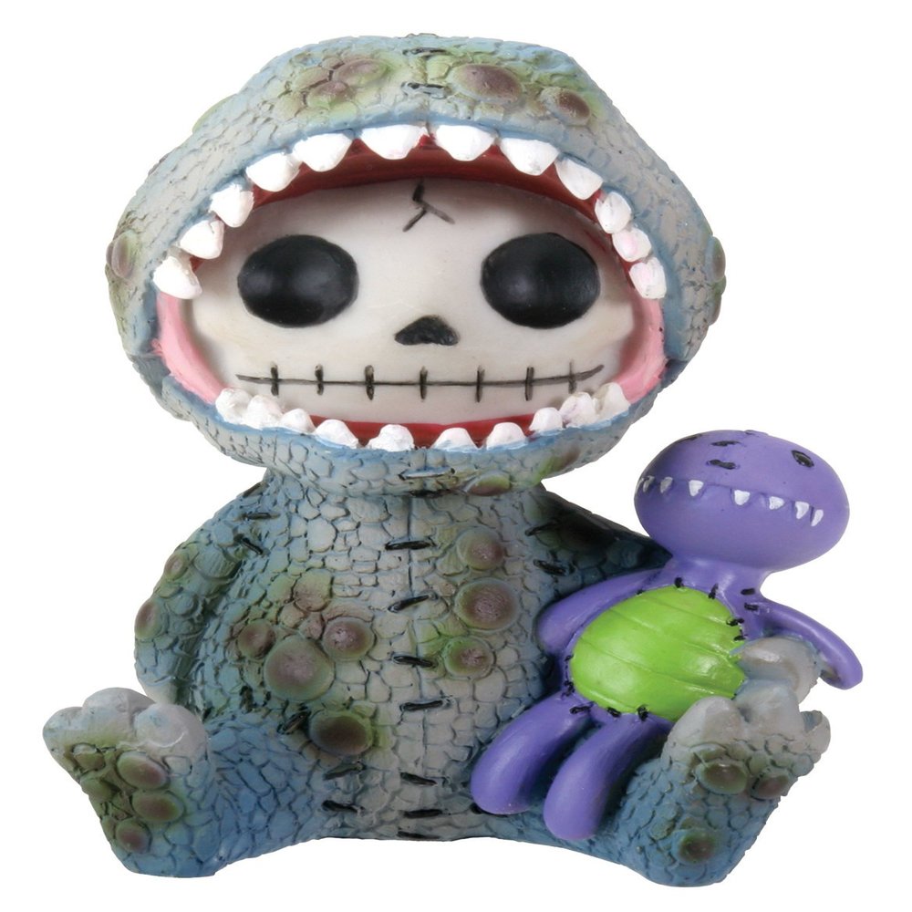 SUMMIT COLLECTION Furrybones Rex Signature Skeleton in Tyrannosaurus Rex Costume with Purple Dinosaur Doll