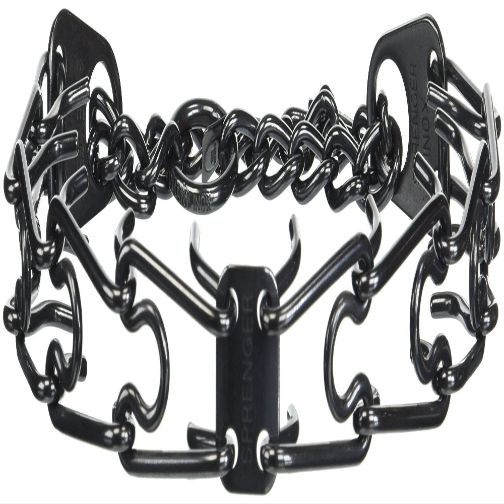 JANNIK Herm Sprenger 4.00 mm x 20" X-Large Black Stainless Steel Pinch Training Collar, One Size