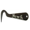 AJ Tack Antique Brown Steel Hoof Pick Flames Design view 2