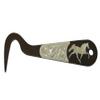 AJ Tack Antique Brown Steel Hoof Pick Flames Design view 3