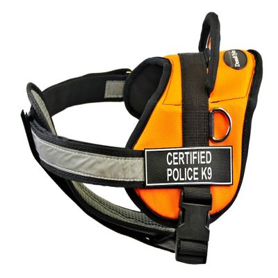 Dean & Tyler 21-Inch to 26-Inch Certified Service Dog Harness with Padded Reflective Chest Straps, X-Small, Orange/Black