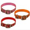 CuteNFuzzy Hand Painted Leather Overlay Dog Collar, Red, 16" view 1