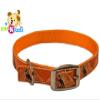 CuteNFuzzy Hand Painted Leather Overlay Dog Collar, Red, 16" view 2