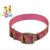 CuteNFuzzy Hand Painted Leather Overlay Dog Collar, Red, 16" view 3