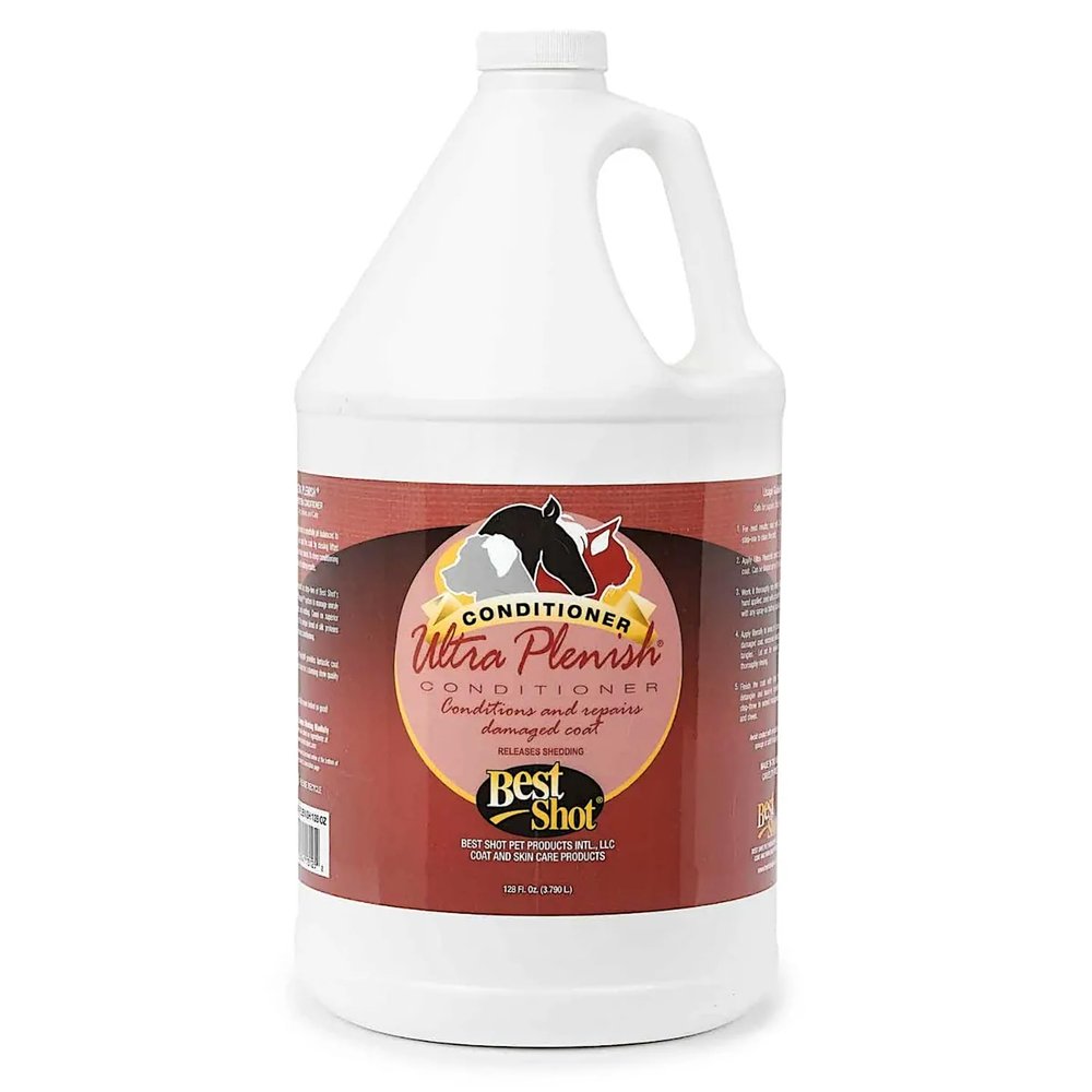 Best Shot Ultra Plenish Conditioner, Coat Release Technology, Ideal Pet Grooming Supplies, Moisturizing Conditioner for Dogs, Cats, and Horses, 1 Gallon