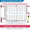 Cardinal Gates SS30OD Outdoor Dog Gate for Stairs Adjustable Aluminum Safety Gate for Kids & Pets Toddler Gate for Patio, Deck, Porch Wall Mounted Black Screw in - USA Based view 3