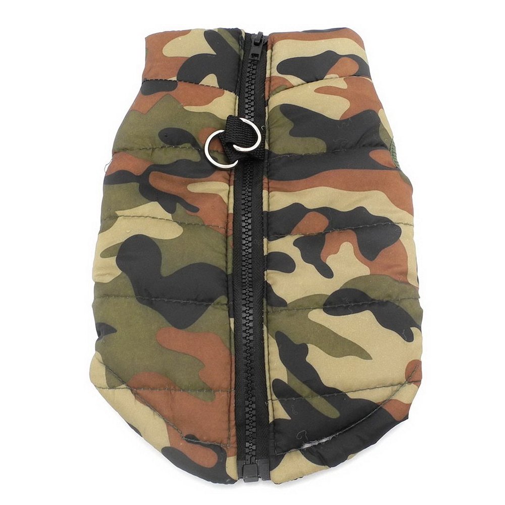 SMALLLEE_Lucky_Store New Various Pet Cat Dog Soft Padded Vest Harness Small Dog Clothes Green Camouflage, Model:BFL049-Green-S, S(Chest 14.2" Back 10.6")