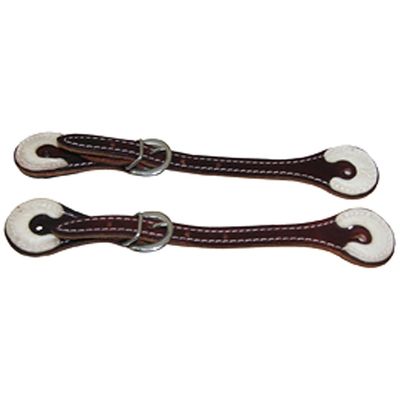 HILASON Burgundy Leather Spur Straps 1 Ply Stitched Skirt Rawhide Trim