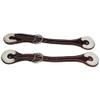 HILASON Burgundy Leather Spur Straps 1 Ply Stitched Skirt Rawhide Trim view 1
