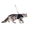 TRIXIE Pet Products 41895 1.20 m Soft Harness with Leash for Cats-XL, Black, 36-54cm view 1