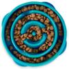Outward Hound Fun Feeder Slo Bowl Medium 2Cup Capacity, Slow Feeding, Small to Medium Dogs & Cats, Non-Slip, Turquoise, Drop Pattern view 1