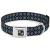 Buckle-Down Dog Collar Seatbelt Buckle Argyle Black Gray Turquoise Multi Color, 1"" Wide - fits 11-17"" Neck - Medium (DC-W30101-M) view 1