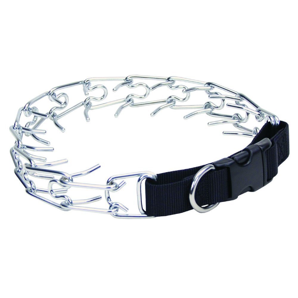 Coastal Pet Titan Easy-On Dog Prong with Buckle - Training Collar for Dogs - Durable Metal Dog Collar - Training Collar with Side Release Buckle - Black, 4 mm x 22"