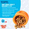 WEST PAW Zogoflex Toppl Interactive Treat Dispensing Puzzle Dog Toy for Mental Stimulation & Enrichment-Holds Kibble & Treats-Lickable, Freezable & Dishwasher Safe-Made in USA-Large-Aqua Blue view 2
