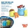 WEST PAW Zogoflex Toppl Interactive Treat Dispensing Puzzle Dog Toy for Mental Stimulation & Enrichment-Holds Kibble & Treats-Lickable, Freezable & Dishwasher Safe-Made in USA-Large-Aqua Blue view 3