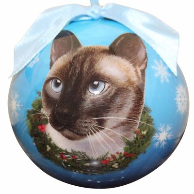 Siamese Cat Christmas Ornament Shatter Proof Ball
