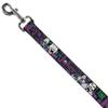 Buckle-Down Pet Leash - Joker Face/Logo/Spades Black/Green/Purple - 4 Feet Long - 1" Wide view 2