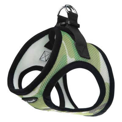 Bark Appeal Green Camo Step-in Dog Harness for Medium to Large Sized Pets Updated Sizing, Re-Measuring is Essential Soft Vest Harness Anti-Choke with Adjustable Strap & Heavy Duty Clip L