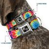 Dog Collar Seatbelt Buckle 70s Tie Dye 16 to 23 Inches 1.5 Inch Wide view 2