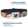 Dog Collar Seatbelt Buckle 70s Tie Dye 16 to 23 Inches 1.5 Inch Wide view 4