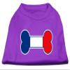 Bone Shaped France Flag Design Print Dog Shirt Purple M (12) view 1