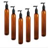 8 Oz Plastic PET Bullet Bottle (Amber) with Lotion Pump Dispenser (Set of 6) view 1