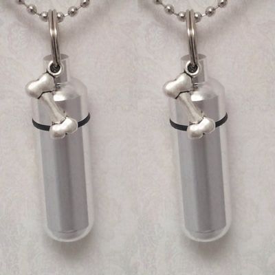 Pasco Specialty Products Companion Set of Two Pet Cremation Urn Keychain Keepsake with Dog Bone - Includes Velvet Pouch & Fill Kit