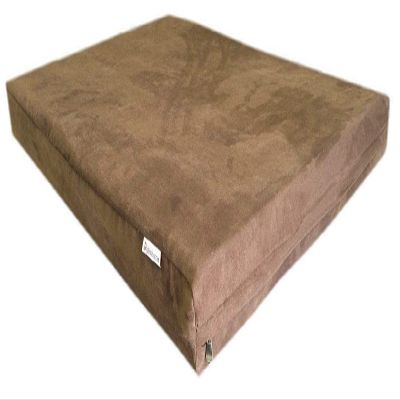 Dog Bed Replacement Cover: 40''x35''x4'' Zippered Microsuede Latte Brown Duvet, Machine Washable and Anti Slip Bottom