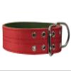 Genuine Leather Dog Collar 1.75" Wide Padded (Neck Circumference: 18.5"-21.5", Red) view 4