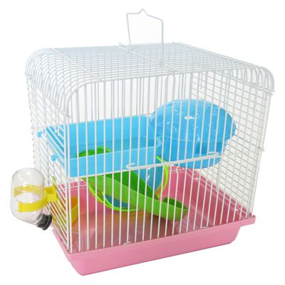 YML H157PK dwarf hamster, mice cage travel cage with accessories, Pink