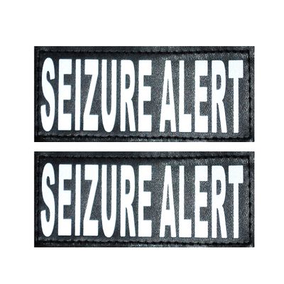 Doggie Stylz Set of 2 Reflective Seizure Alert Removable Patches with Hook Backing for Working Dog Harnesses & Vests. Durable and Interchangeable - Comes in 3 Sizes Small, Medium and Large