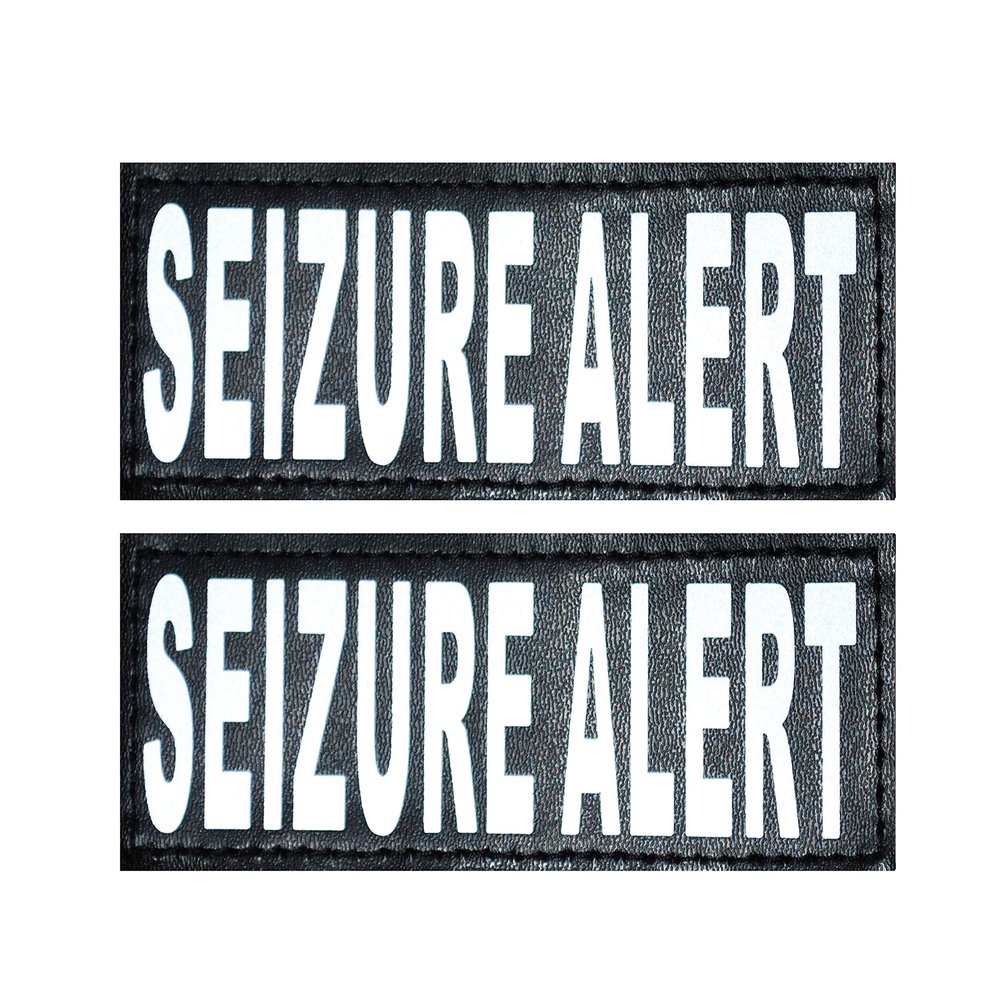 Doggie Stylz Set of 2 Reflective Seizure Alert Removable Patches with Hook Backing for Working Dog Harnesses & Vests. Durable and Interchangeable - Comes in 3 Sizes Small, Medium and Large