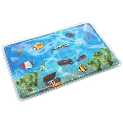 Skil-Care Gel Aquarium Sensory Pad with Floating Fish, 19" x 12", Visual Tracking and Sensory Input Pad for Therapy, Classroom and Autism Support, 912422