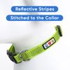Pawtitas Reflective Dog Collar for Large Dogs Adjustable Nylon Collar with Quick-Release Buckle | Fits Neck 1626 in | Night Safety Training Collar | L | Green view 3
