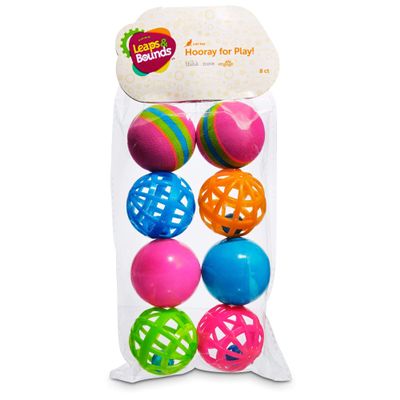 Leaps & Bounds Variety Pack of Balls Cat Toys, Pack of 8 Balls