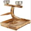 PENN-PLAX Bird-Life Natural Wood Tree Perch for Small and Medium Birds Includes Food and Water Bowls with Drop Tray Medium view 2