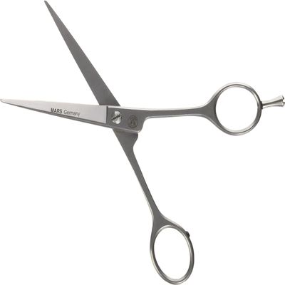 Mars Professional Ergonomic Stainless Steel Hair Cutting Shears with Fingerhook, Microserrated, 6" Length