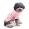 Pet Cat Dog Clothes European Woolen Fur Collar Coat Small Dog Cat Pet Clothes Costume Pink L view 3