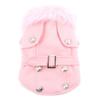 Pet Cat Dog Clothes European Woolen Fur Collar Coat Small Dog Cat Pet Clothes Costume Pink XL view 1