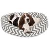 Majestic Pet 32 Inch Chevron Sherpa Calming Dog Bed Washable Cozy Soft Round Pet Beds with Spine for Head Support - Fluffy Donut Bed 32x23x7 (inch) Medium - GRAY view 1