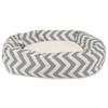 Majestic Pet 32 Inch Chevron Sherpa Calming Dog Bed Washable Cozy Soft Round Pet Beds with Spine for Head Support - Fluffy Donut Bed 32x23x7 (inch) Medium - GRAY view 2